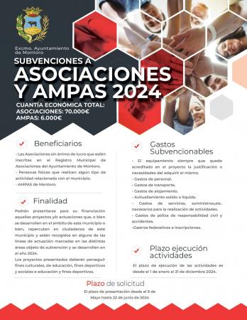 imagen de Convocatoria Subvenciones a ASOCIACIONES y aMPAS de Montoro 2024