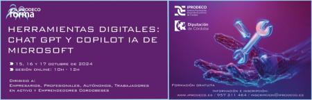 imagen de Talleres Online «Herramientas Digitales: Chat GPT y Copilot IA de Microsoft» y potencia tu empresa con la IA