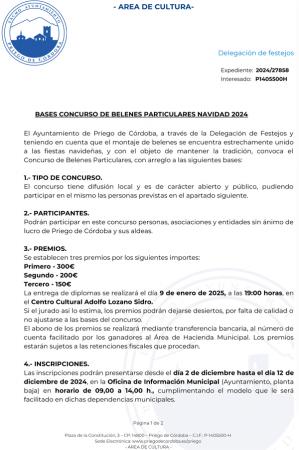 imagen de Bases e Inscripción Concurso de Belenes Particulares navidad 2024-2025