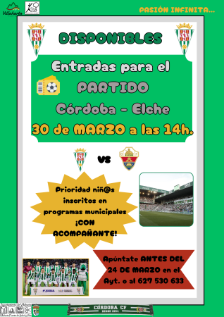 imagen de ENTRADAS PARTIDO CÓRDOBA C. F.