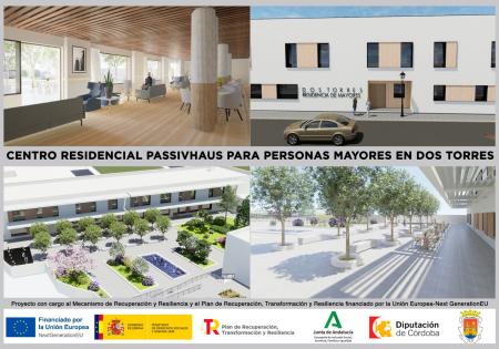 imagen de ADJUDICACIÓN DEL CONTRATO PARA LA CONSTRUCCIÓN DE CENTRO RESIDENCIAL PASSIVHAUS PARA PERSONAS MAYORES EN DOS TORRES. FINANCIADO CON CARGO AL MECANISMO DE RECUPERACIÓN Y RESILIENCIA. UNIÓN EUROPEA NEXT-GENERATIONEU