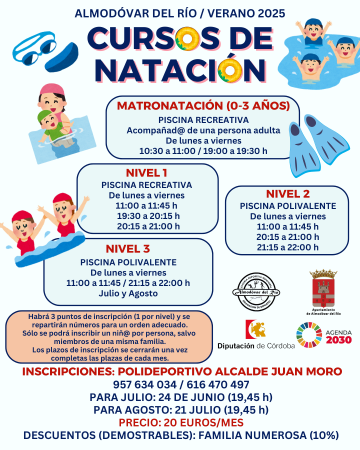 imagen de Cursos de natación en la piscina municipal