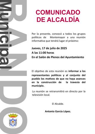 imagen de Comunicado Alcaldía
