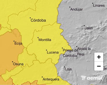 imagen de Activado el aviso amarillo por lluvias y tormentas en la Subbética Cordobesa