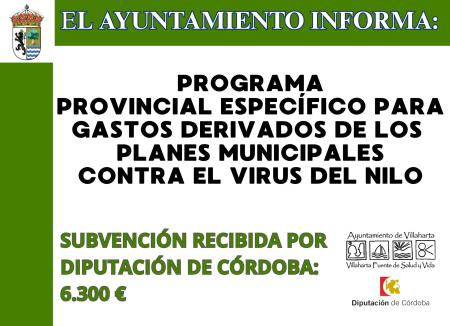 imagen de SUBVENCIÓN RECIBIDA. VIRUS DEL NILO