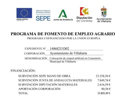 imagen de SUBVENCIÓN RECIBIDA. PFEA 2025
