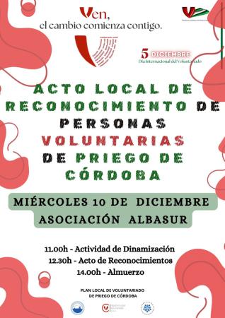imagen de Acto Local de Reconocimiento de Personas Voluntarias