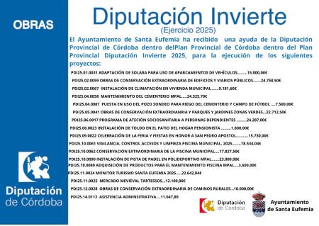 imagen de PLAN DIPUTACIÓN PROVINCIAL DIPUTACIÓN INVIERTE 2025.