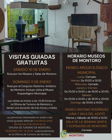 imagen de VISITAS GUIADAS GRATUITAS Y HORARIO MUSEOS DE MONTORO