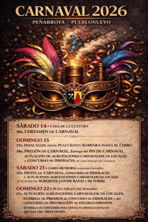 imagen de Peñarroya-Pueblonuevo celebra el Carnaval 2026 los días 14, 15, 21 y 22