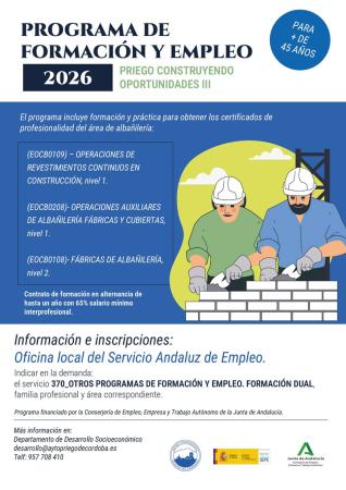 imagen de Programa Empleo y Formación, Priego Construye III