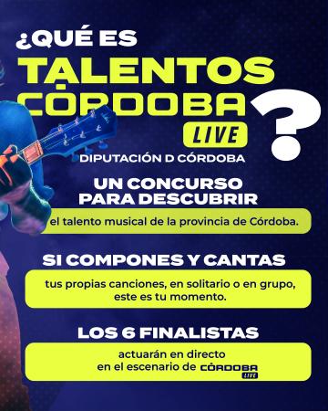 imagen de Córdoba Live abre Talentos Córdoba Live para artistas de la provincia; inscripciones hasta 3 de mayo