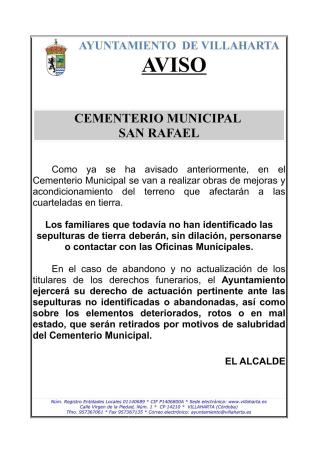 imagen de ANUNCIO. CEMENTERIO MUNICIPAL