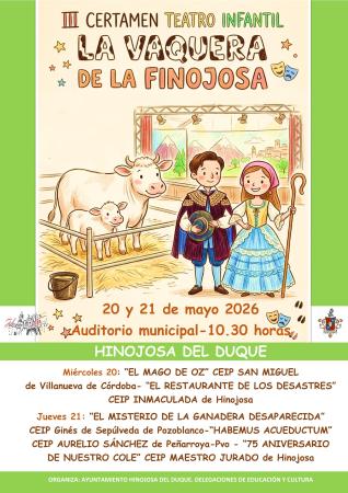 imagen de III certamen infantil "La Vaquera de la Finojosa" reúne escolares el 20 y 21 de mayo