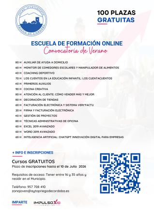 imagen de Convocatoria Escuela de Verano Online Priego de Córdoba 2026