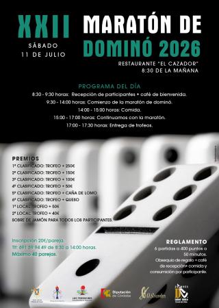 imagen de XXII Maratón de Dominó en Hinojosa del Duque: sábado 11 de julio en "El Cazador"