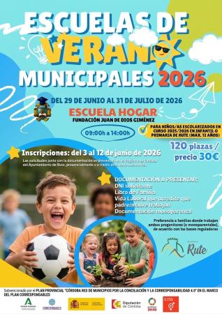 imagen de Inscripciones 3-12 jun para campamento en Rute (29 jun-31 jul 2026). 120 plazas, 30€