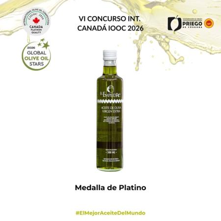 imagen de El Empiedro de la D.O.P. Priego de Córdoba logra Medalla de Platino en CIOOC Canadá 2026