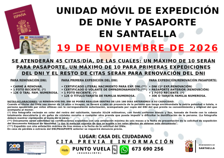 imagen de UNIDAD MÓVIL DE EXPEDICIÓN DE DNI Y PASAPORTE EN SANTAELLA