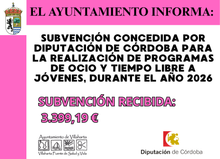 imagen de SUBVENCIÓN RECIBIDA. OCIO Y T LIBRE 2026
