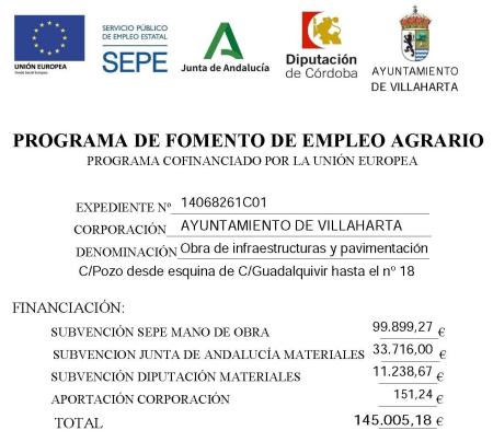 imagen de SUBVENCIÓN RECIBIDA. PROGRAMA PFEA 2026