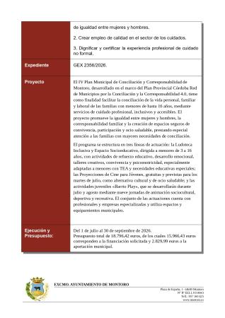 imagen de Subvención concedida Córdoba red de municipios por la conciliación y la corresponsabilidad 4.0