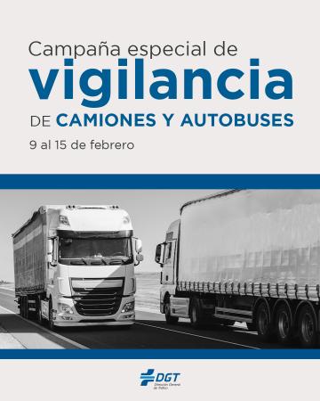 imagen de DGT lanza campaña de control a camiones y autobuses del 9 al 15 de febrero de 2026