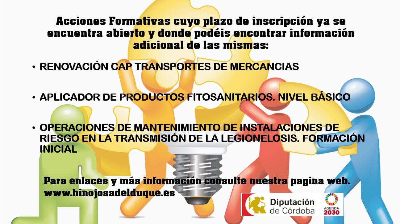 Acciones Formativas cuyo plazo de inscripción ya se encuentra abierto y donde podéis encontrar información adicional de las mismas: