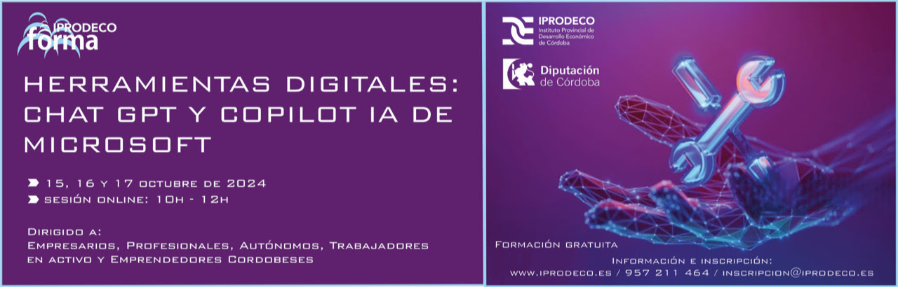 Talleres Online «Herramientas Digitales: Chat GPT y Copilot IA de Microsoft» y potencia tu empresa con la IA