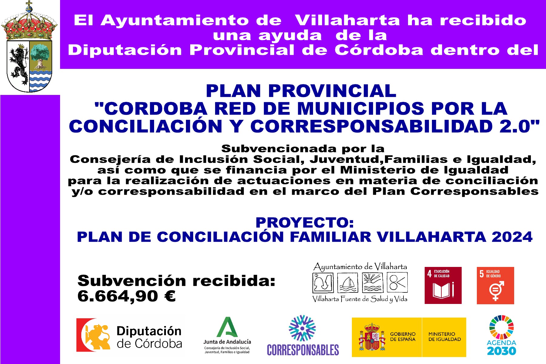 SUBVENCIÓN RECIBIDA. PLAN CORRESPONSABLES