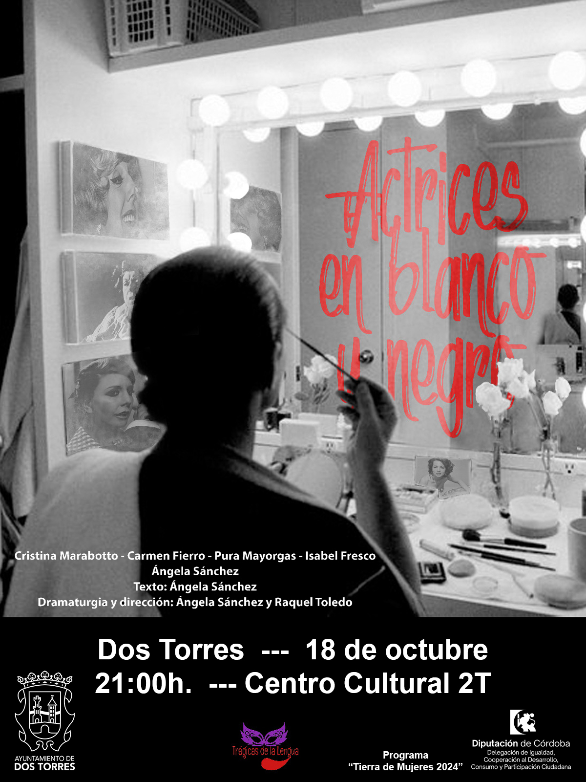 TEATRO, ACTRICES EN BLANCO Y NEGRO