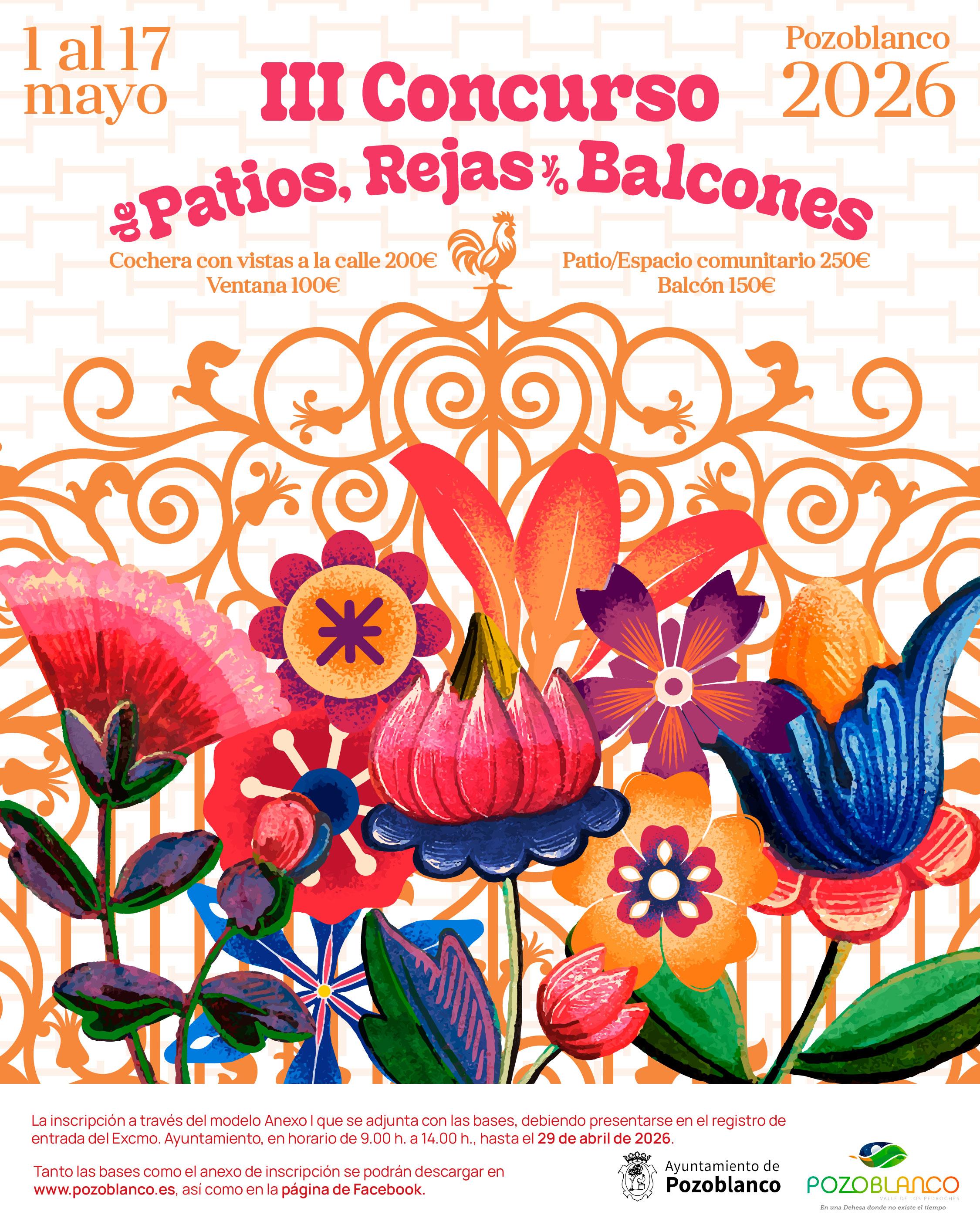 Pozoblanco convoca el III Concurso de Balcones, Ventanas y Espacios Comunitarios 2026