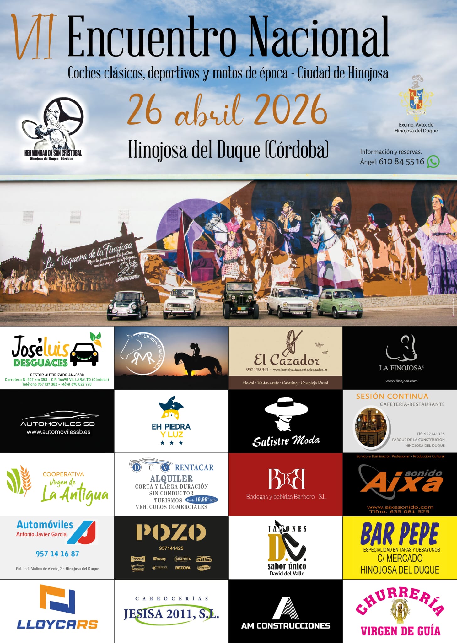 VII Encuentro Nacional de coches y motos de época en Hinojosa: rutas, exhibición y comida