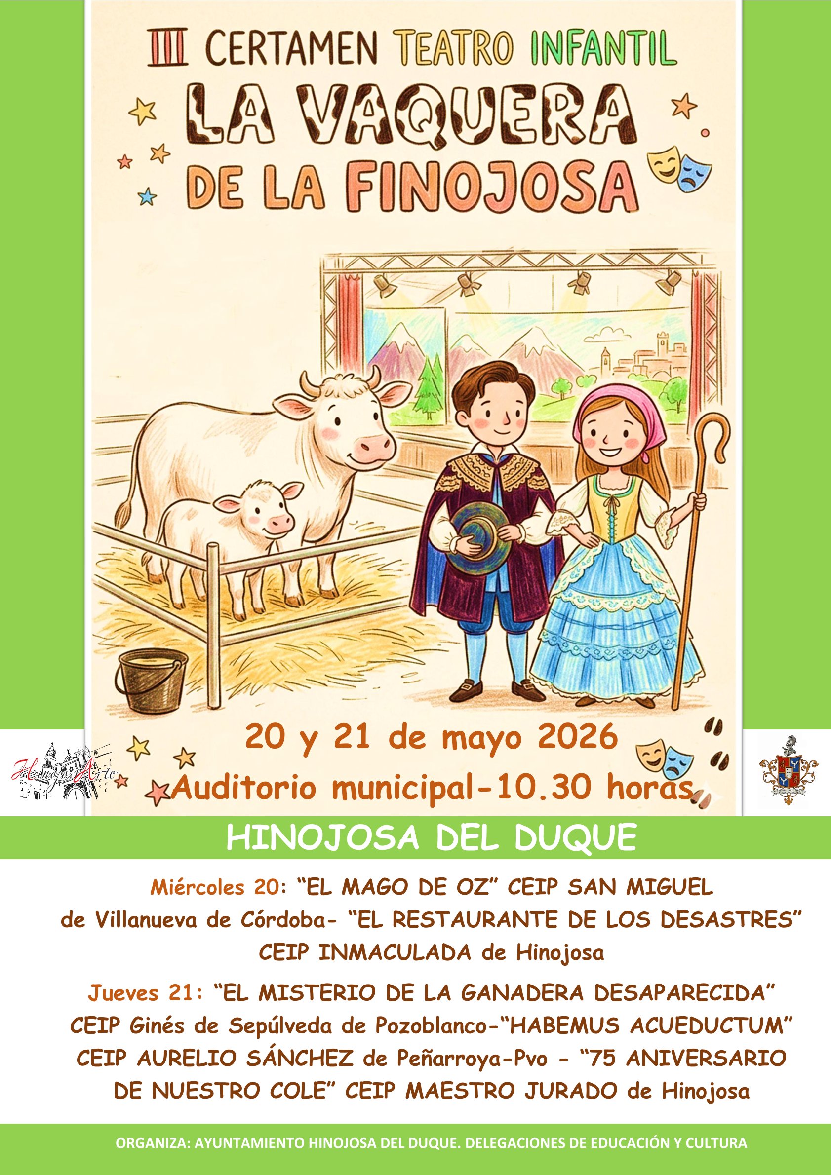 III certamen infantil "La Vaquera de la Finojosa" reúne escolares el 20 y 21 de mayo