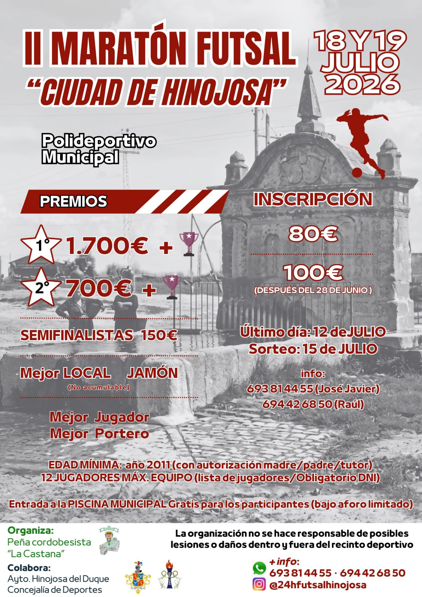 II Maratón Futsal Ciudad de Hinojosa (18-19 jul 2026): inscripciones hasta 12/7, premios en metálico