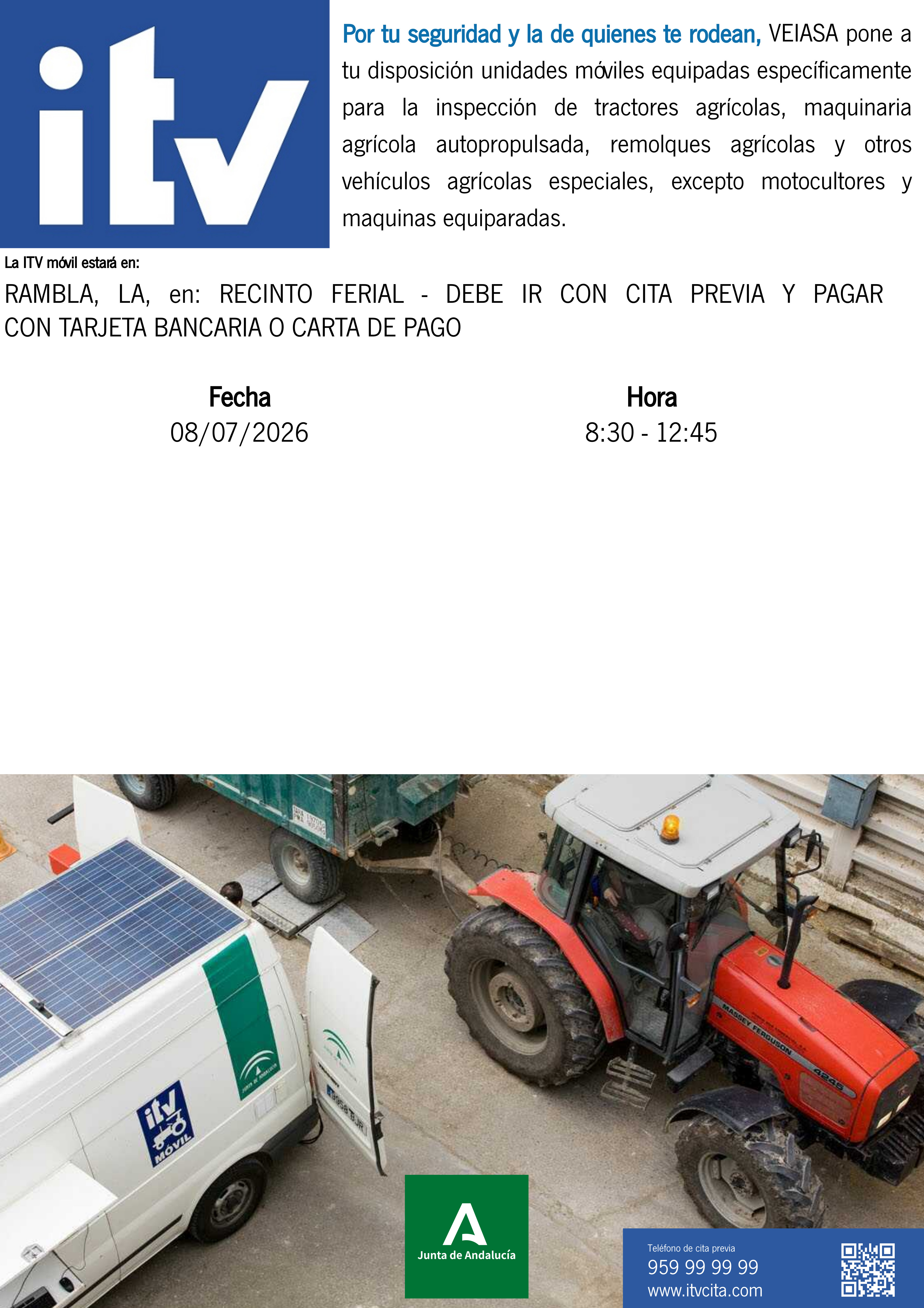 VISITA ITV DE VEHÍCULOS AGRÍCOLAS EN LA RAMBLA