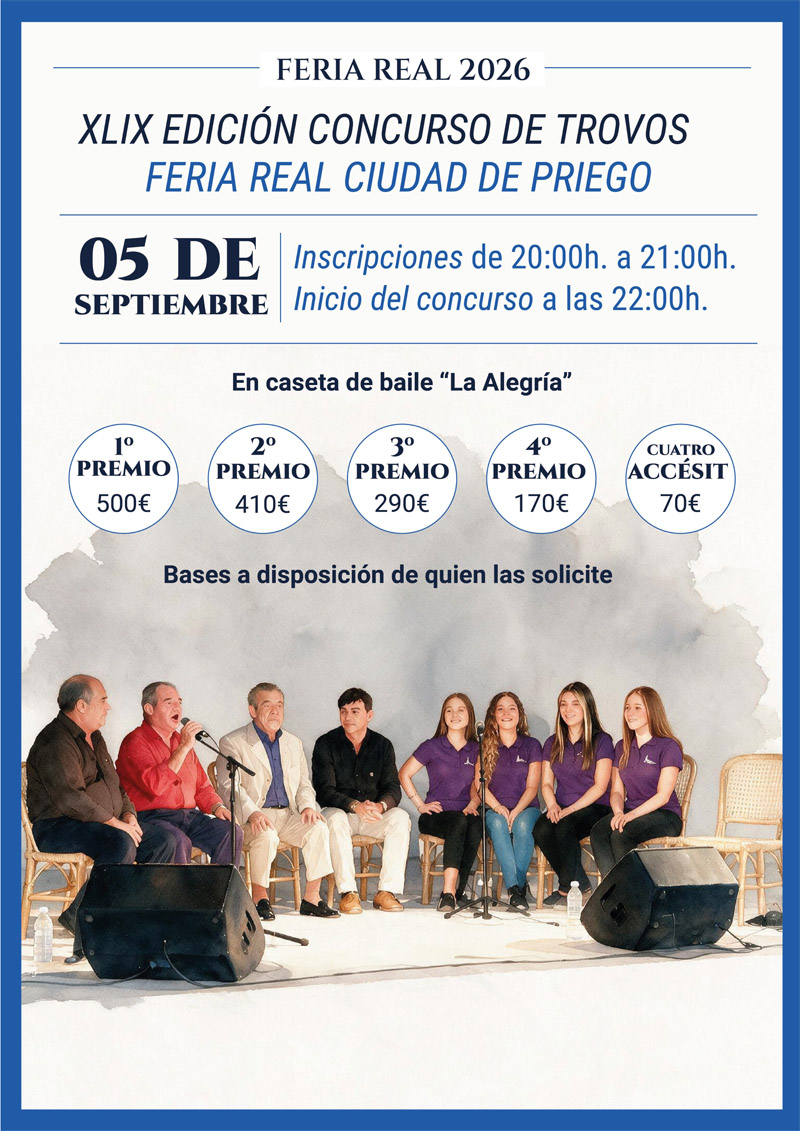 XLIX Edición Del Concurso De Trovos Feria Real 2026, Bases