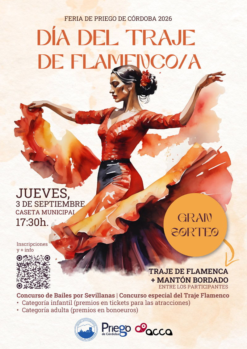 Día del Traje Flamenco/a en Priego de Córdoba, 3 de septiembre de 2026
